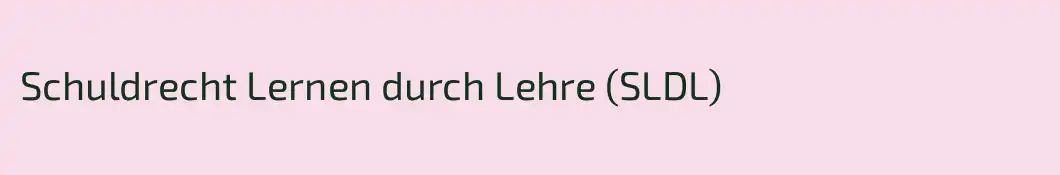 Schuldrecht Lernen durch Lehre (SLDL)
